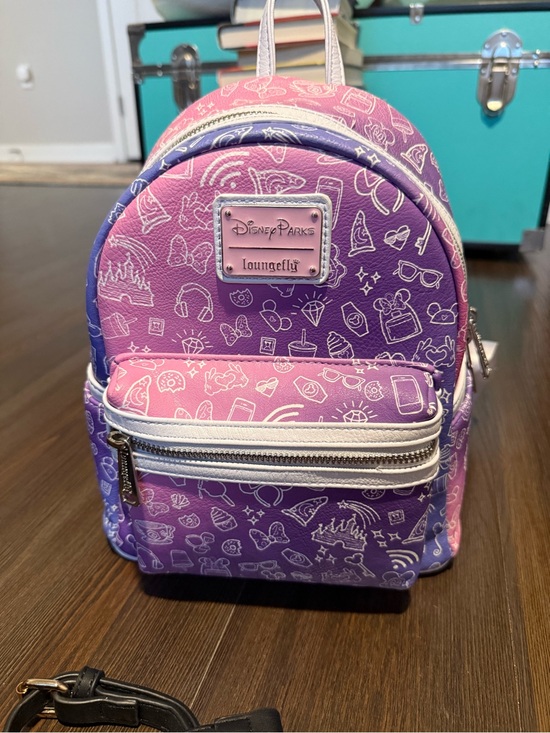 Loungefly Other - Loungefly Kids Mini Backpack in Pink to Purple Ombre with White Print